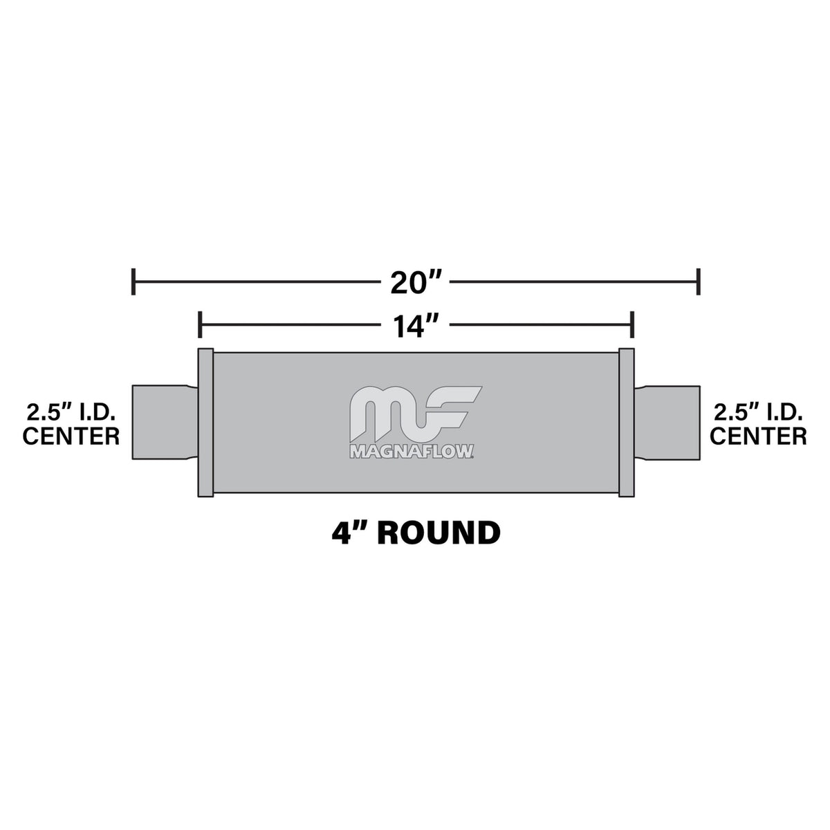 Satin exhaust muffler from MagnaFlow Exhaust Products part number 10416