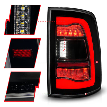 Black plastic tail light set from ANZO USA part number 311470