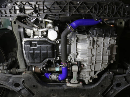 Black silicone intercooler hose kit with mounting hardware from HPS Performance part number 57-1629-BLK