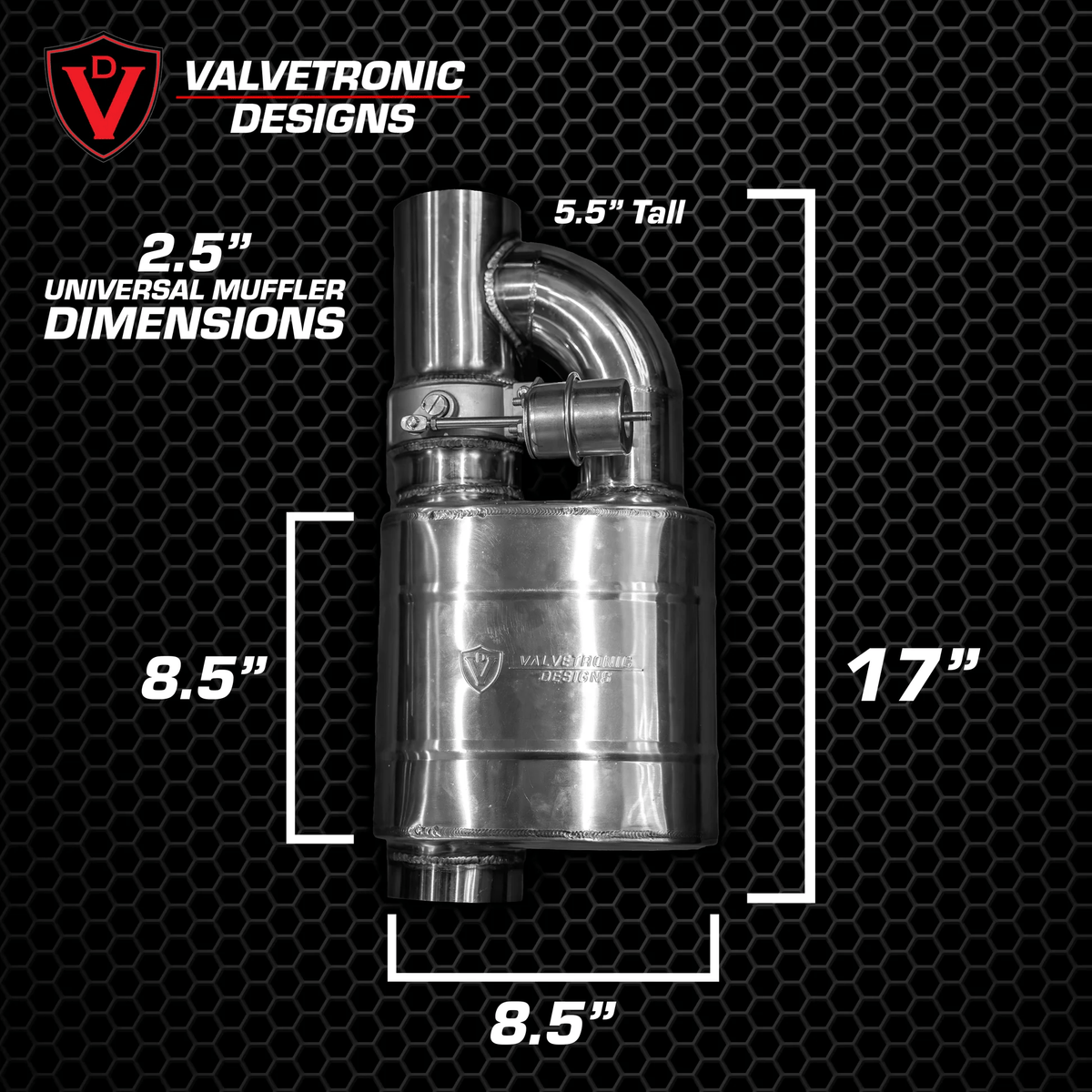 Exhaust Muffler from Valvetronic Designs part number UVM.63MM.X2