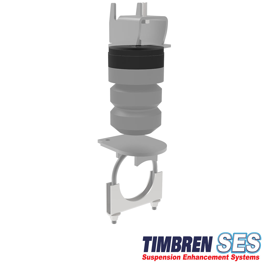 Black rubber coil spring spacer kit with mounting hardware from Timbren part number SPCRFR1504E