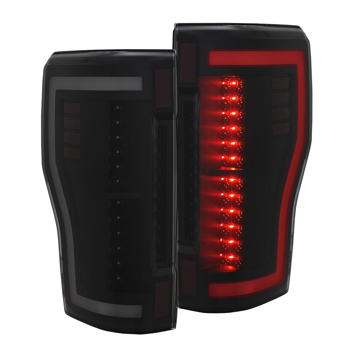 Black plastic tail light set from ANZO USA part number 311288