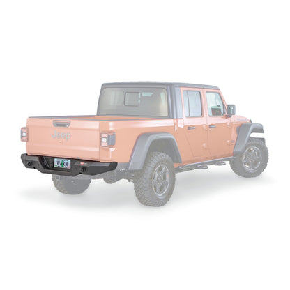 Black powder coated steel bumper from Warn part number 106300