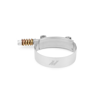 Silver plain stainless steel hose clamp from Mishimoto part number MMCLAMP-2
