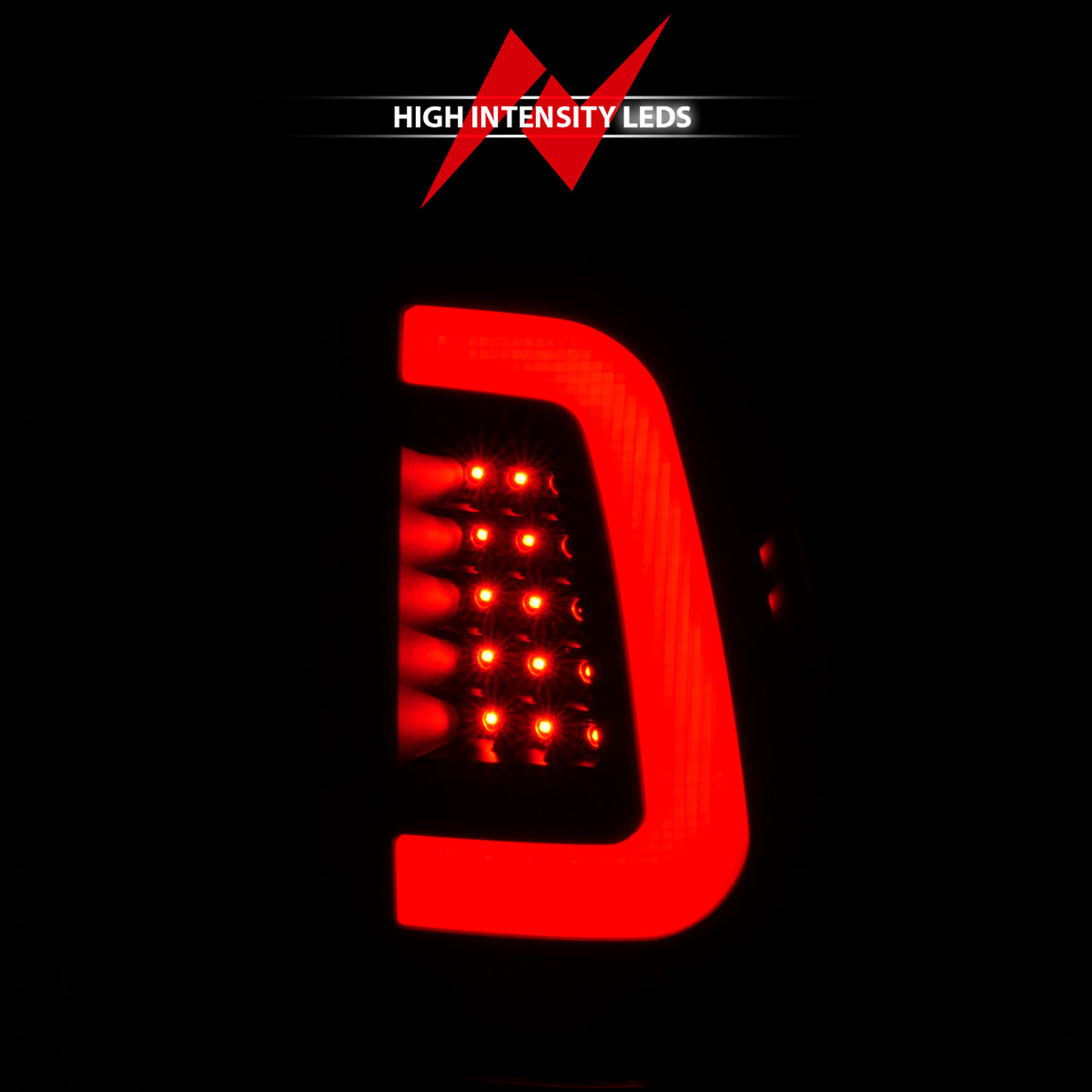 Black plastic tail light set from ANZO USA part number 311379