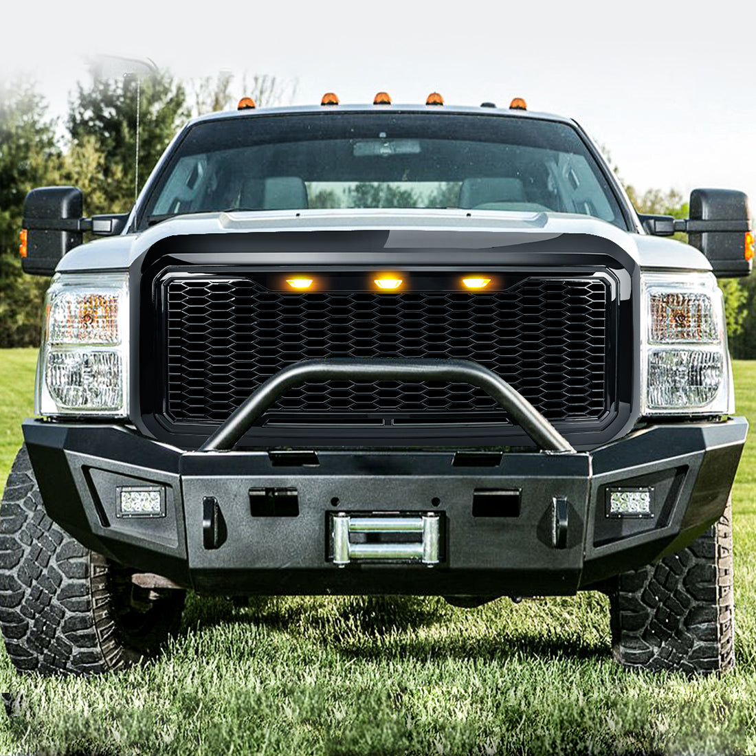 Glossy black abs plastic grille from AMERICAN MODIFIED part number AMFMFA00125