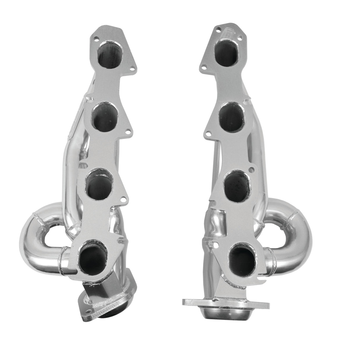 Polished silver mild steel exhaust header with mounting hardware from BBK Performance Parts part number 40140