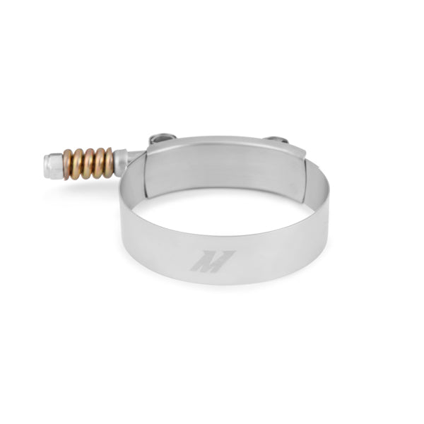 Silver plain stainless steel hose clamp from Mishimoto part number MMCLAMP-2